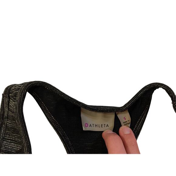 Athleta Tank Razor Back Charcol Gray Double Lined Small S - EUC - Picture 4 of 7